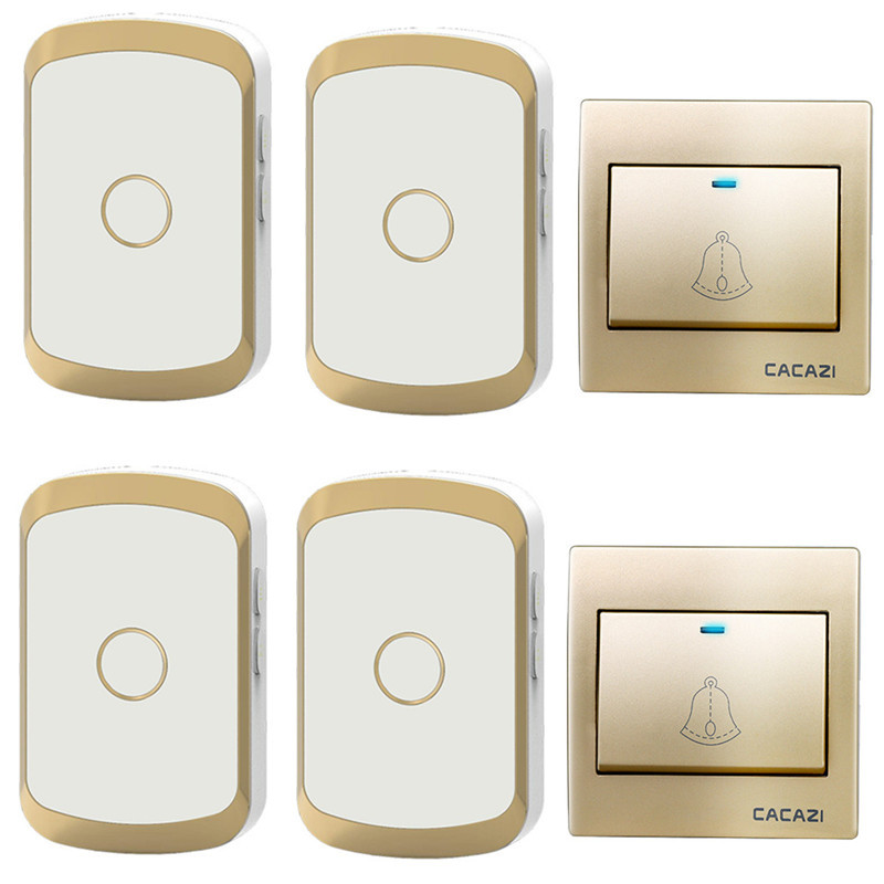 家用門鐘不用電池 自發(fā)電防水智能遠(yuǎn)程遙控 電子一拖二防水 門鈴無線